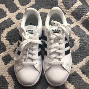 White and black adidas shoes!